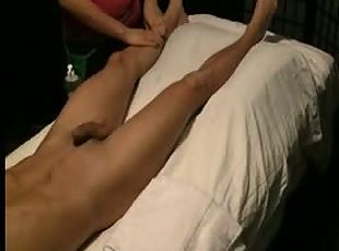 Indian masseuse is giving sensual massage to horny desi